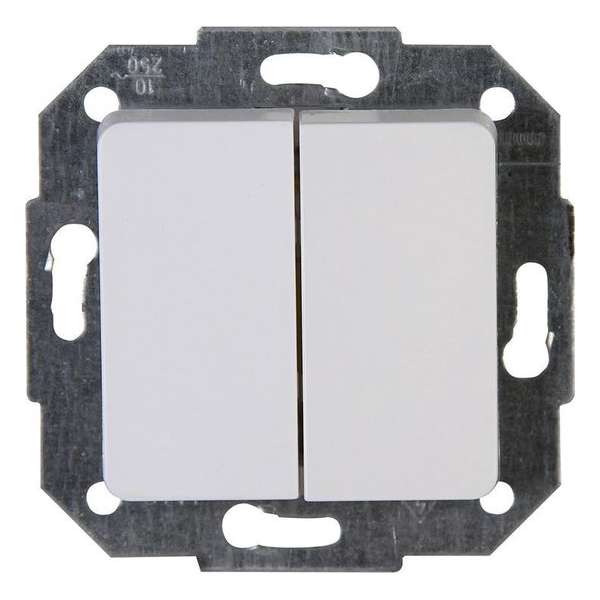 KOPP model Cadiz, dubbele wipschakelaar serie, inbouw | WIT KOPP model Cadiz, dubbele wipschakelaar serie, inbouw | WIT