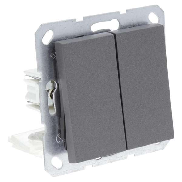 Q-Link S-Line schakelaar - inbouw - serie - antraciet Q-Link S-Line schakelaar - inbouw - serie - antraciet