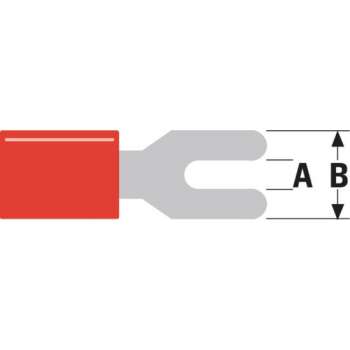 Connector Fast On 4.3 mm Female PVC Red