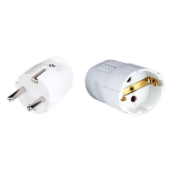Stekker Set - Aigi Soky - Schuko Stekker - Contrastekker - Randaarde - Kinderbeveiliging - 3680W - 16A - Wit - BES LED Stekker Set - Aigi Soky - Schuko Stekker - Contrastekker - Randaarde - Kinderbeveiliging - 3680W - 16A - Wit - BES LED