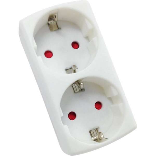 Stekker - Aigi Sinto - 3680W - 2 Stopcontacten - Mat Wit - Kunststof | Nederland - BSE Stekker - Aigi Sinto - 3680W - 2 Stopcontacten - Mat Wit - Kunststof | Nederland - BSE