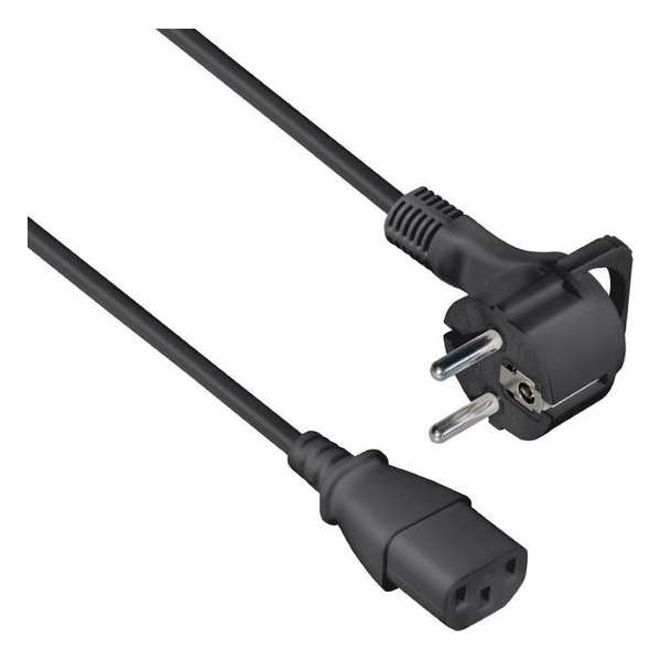C13 apparaatstekker voedingskabel haaks extra plat 3,5m Zwart C13 apparaatstekker voedingskabel haaks extra plat 3,5m Zwart