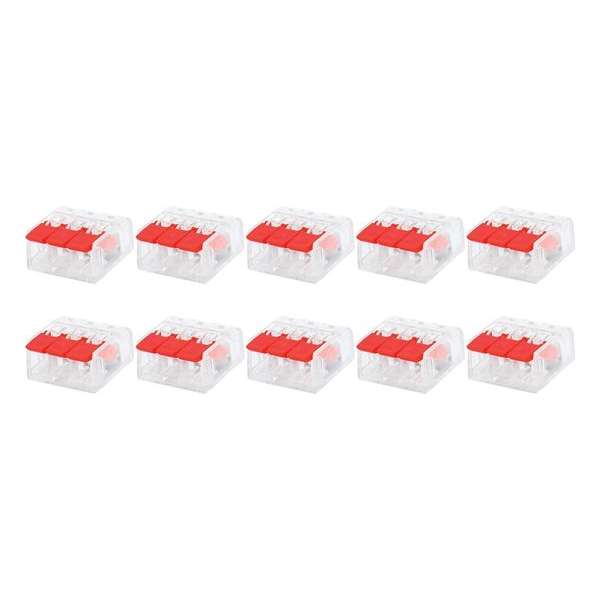 Lasklem Slim Set 10 Stuks - 3 Polig met Klemmetjes - Rood - BES LED Lasklem Slim Set 10 Stuks - 3 Polig met Klemmetjes - Rood - BES LED