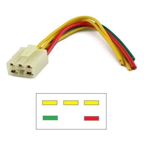 Stekker / Connector voor spanningsregelaar Honda CBR 250 1987 - 1994 CBR250 R / RR MC17 MC19 MC22 YMP-ST1 Stekker / Connector voor spanningsregelaar Honda CBR 250 1987 - 1994 CBR250 R / RR MC17 MC19 MC22 YMP-ST1