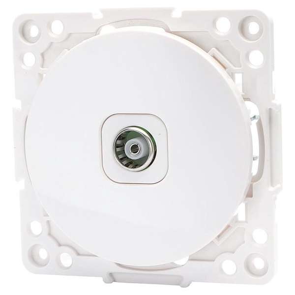 Televisie Contactdoos - Wandcontactdoos Coax - Aigi Jura - Inbouw - Rond - Kunststof - Wit - BSE Televisie Contactdoos - Wandcontactdoos Coax - Aigi Jura - Inbouw - Rond - Kunststof - Wit - BSE