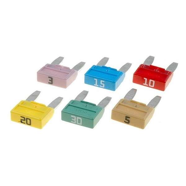 Mini steekzekeringen set - 6 stuks Mini steekzekeringen set - 6 stuks