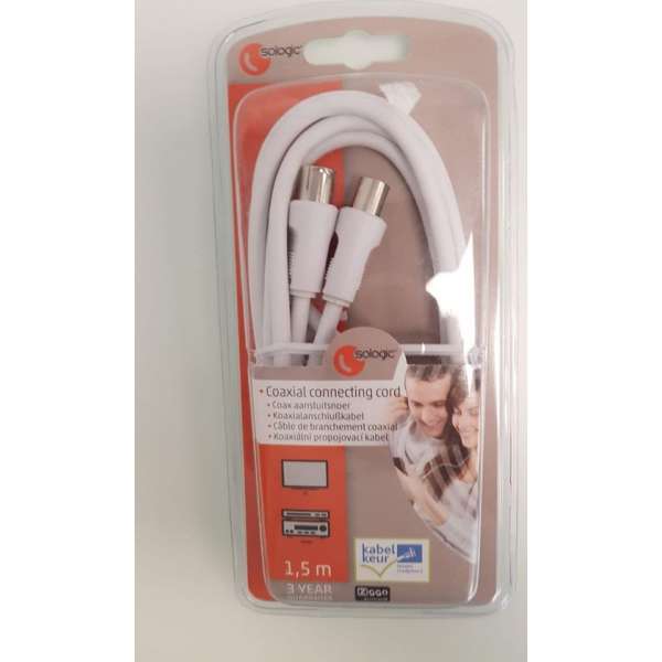 Sologic Coax aansluitsnoer - Wit Sologic Coax aansluitsnoer - Wit