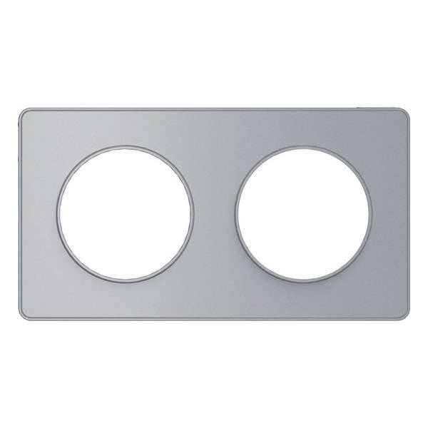 Afdekraam Odace Touch 2V - Aluminium Look - Schneider Electric - S530804 Afdekraam Odace Touch 2V - Aluminium Look - Schneider Electric - S530804