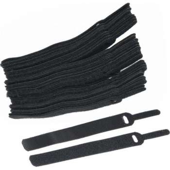 Klittenband Kabelbinders 50 stuks van 14CM - Kabel Organizer - Zwart