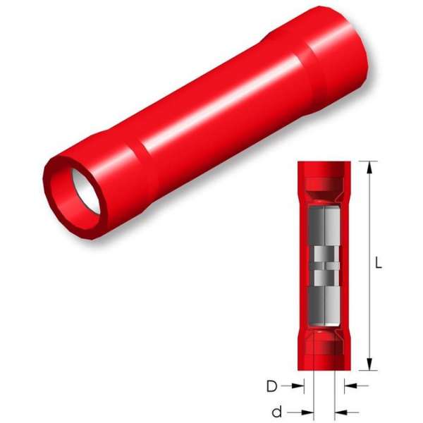 PVC doorverbinder easy entry Rood 25st - Kabelschoen - AMP connector PVC doorverbinder easy entry Rood 25st - Kabelschoen - AMP connector