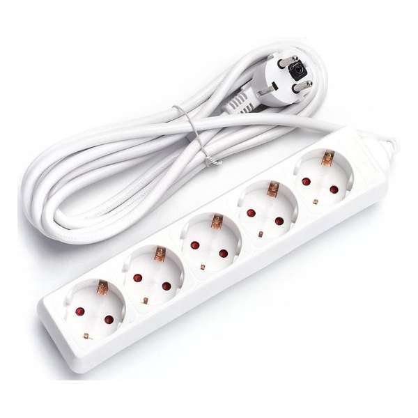 Verlengsnoer - Aigi Synci - 3680W - 5 Stopcontacten - 3 Meter - Wit | Nederland Verlengsnoer - Aigi Synci - 3680W - 5 Stopcontacten - 3 Meter - Wit | Nederland