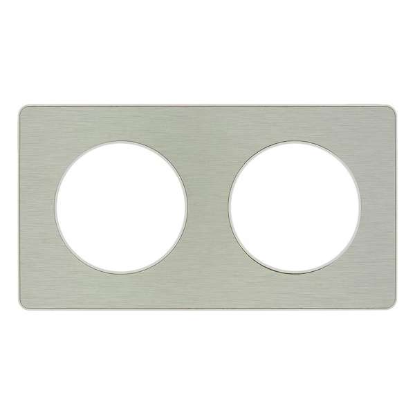 Schneider Electric Odace afdekraam 2-voudig Aluminium/Wit Schneider Electric Odace afdekraam 2-voudig Aluminium/Wit