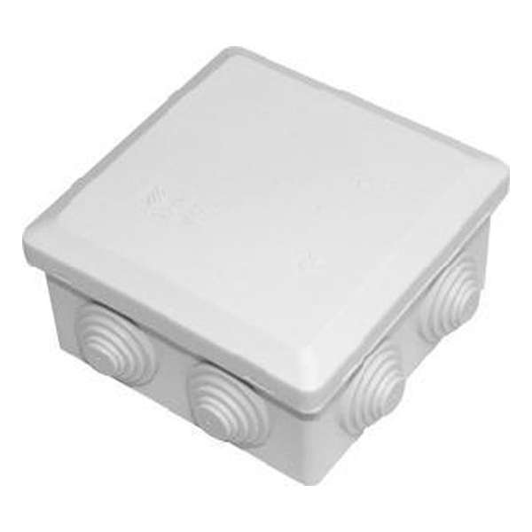 Verbindingsdoos - 7 ingangen - spatwaterdicht - 10 x 10 cm Verbindingsdoos - 7 ingangen - spatwaterdicht - 10 x 10 cm