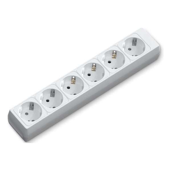 Verlengsnoer - Aigi Bovun - 3680W - 6 Stopcontacten - Wit - Zonder Snoer/Kabel | Nederland Verlengsnoer - Aigi Bovun - 3680W - 6 Stopcontacten - Wit - Zonder Snoer/Kabel | Nederland