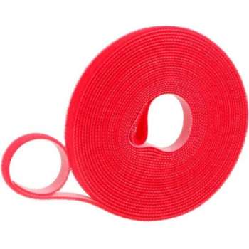 Kabel klittenband | 1 cm x 5 m | rood | nylon | kabelmanagement