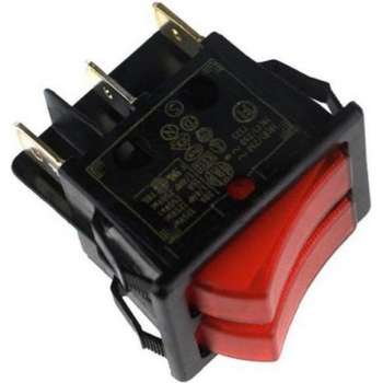 UNIVERSEEL - SCHAKELAAR DUBBEL ROOD 6 CONTACT 16 A  27 X 22 MM -