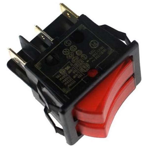 UNIVERSEEL - SCHAKELAAR DUBBEL ROOD 6 CONTACT 16 A 27 X 22 MM - UNIVERSEEL - SCHAKELAAR DUBBEL ROOD 6 CONTACT 16 A 27 X 22 MM -