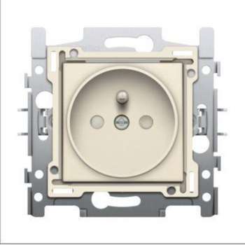 NIKO Original Cream inbouw stopcontact - penaarde -  enkelvoudig