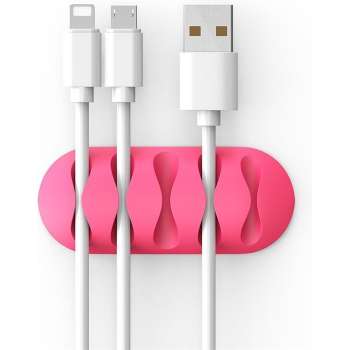Kabel Houder roze | Kabel Organizer | Kabelhouder Bureau | 5 kabels