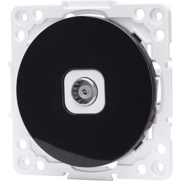 Televisie Contactdoos - Wandcontactdoos Coax - Igna Jura - Inbouw - Rond - Kunststof - Zwart Televisie Contactdoos - Wandcontactdoos Coax - Igna Jura - Inbouw - Rond - Kunststof - Zwart