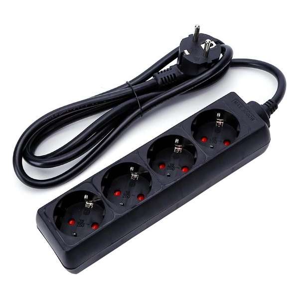 Verlengsnoer - Aigi Hambu - 3680W - 4 Stopcontacten - 1.5 Meter - Zwart | Nederland - BSE Verlengsnoer - Aigi Hambu - 3680W - 4 Stopcontacten - 1.5 Meter - Zwart | Nederland - BSE