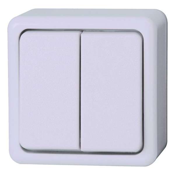 KOPP - Serieschakelaar - Standard - Opbouw - Dubbel Schakelaar - Arctic Glans Wit - BSE KOPP - Serieschakelaar - Standard - Opbouw - Dubbel Schakelaar - Arctic Glans Wit - BSE