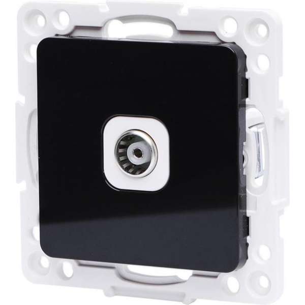 Televisie Contactdoos - Wandcontactdoos Coax - Aigi Jura - Inbouw - Vierkant - Kunststof - Zwart - BES LED Televisie Contactdoos - Wandcontactdoos Coax - Aigi Jura - Inbouw - Vierkant - Kunststof - Zwart - BES LED