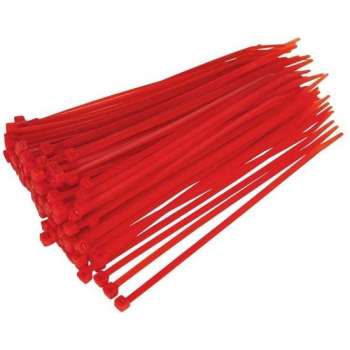 Kabelbinders Tie-Wraps 180x2.5mm Rood