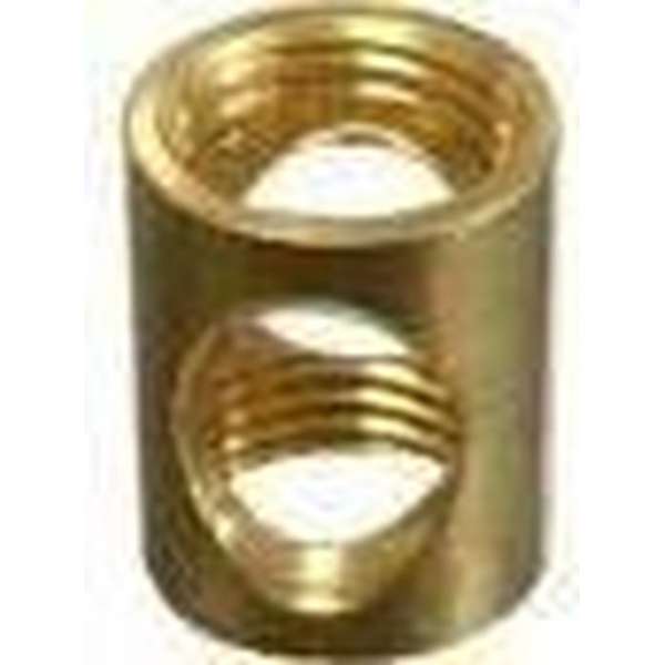 Verbindingssok M10 Messing Met Zijgat Verbindingssok M10 Messing Met Zijgat