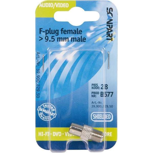 Scanpart - Scanpart Ant.adapter F-conn(f)-9.5(m) - 30 Dagen Niet Goed Geld Terug Scanpart - Scanpart Ant.adapter F-conn(f)-9.5(m) - 30 Dagen Niet Goed Geld Terug