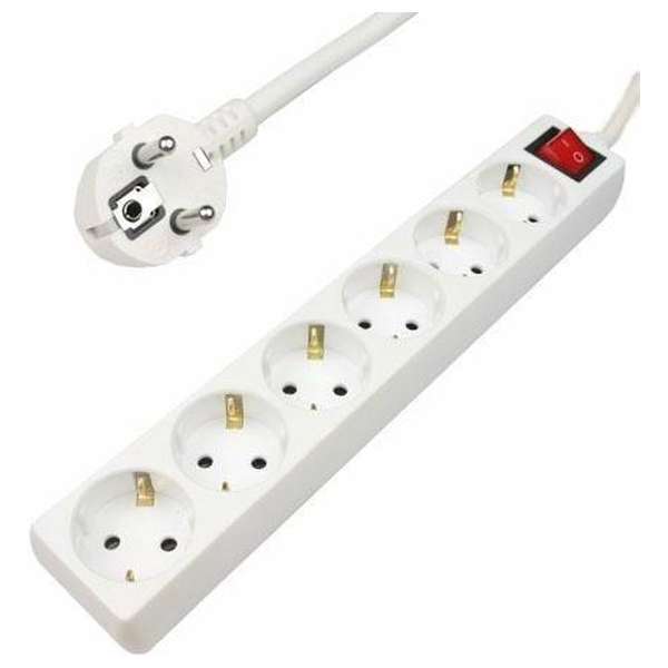 Stekkerdoos 6 voudig - Wit - 1.5 meter - Allteq Stekkerdoos 6 voudig - Wit - 1.5 meter - Allteq