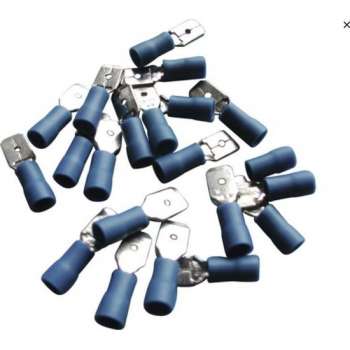 Vlakstekker 6.3/0.8 blauw, 10 stuks