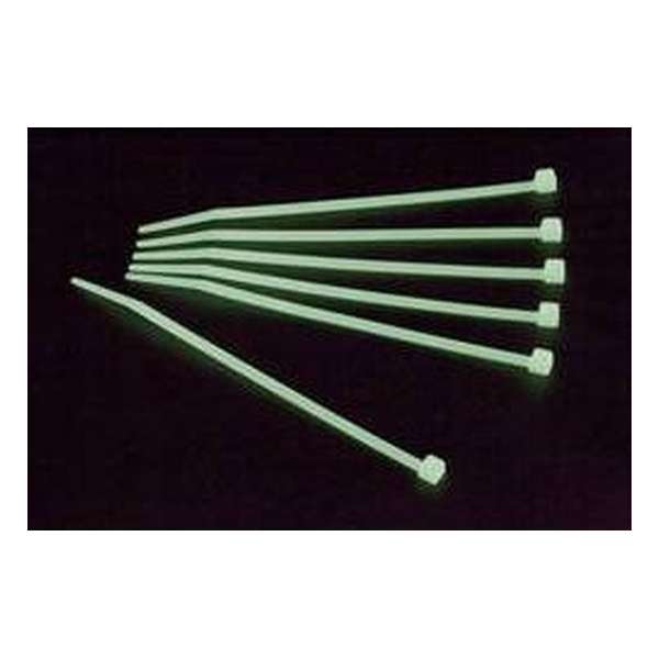 TRU COMPONENTS 1570830 Kabelbinder 100 mm 2.50 mm Groen Nagloeiend 100 stuk(s)