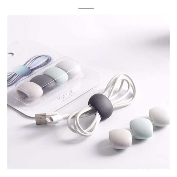 Kabel Organiser | Organizer | Telefoon – KabelBinder: Wit 4 Stuks | KabelKlemmen | Koptelefoon | Oortjes Kabel Organiser | Organizer | Telefoon – KabelBinder: Wit 4 Stuks | KabelKlemmen | Koptelefoon | Oortjes