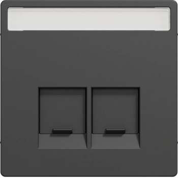 Inzetstuk RJ45 Actassi Tekstveld 2V - Kunststof - Antraciet - Systeem Design - Schneider Electric - MTN4574-6034