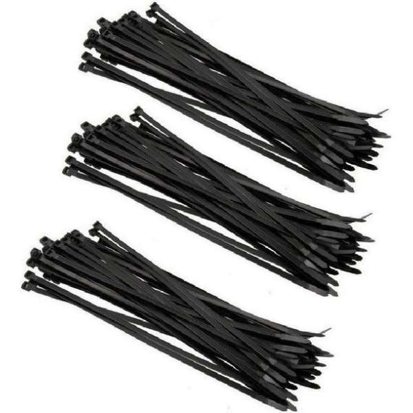 300x kabelbinders tie-wraps - 3,6 x 200 mm - zwarte ribs 300x kabelbinders tie-wraps - 3,6 x 200 mm - zwarte ribs