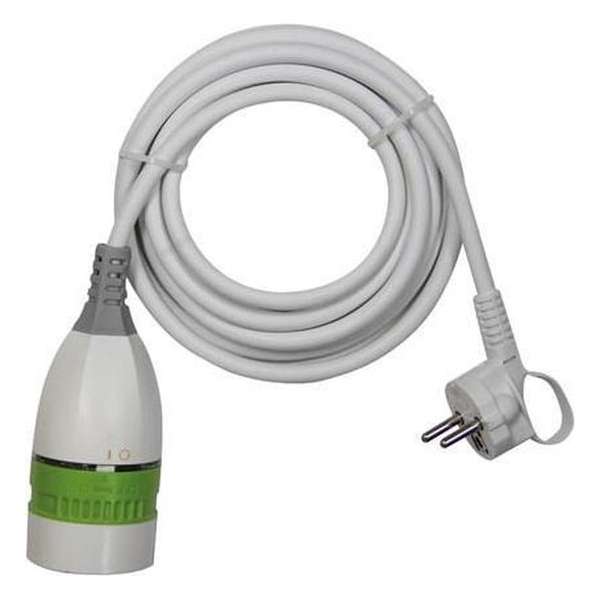 Perel Verlengkabel Met Draaischakelaar 3680 W 3 Meter Groen/wit Perel Verlengkabel Met Draaischakelaar 3680 W 3 Meter Groen/wit