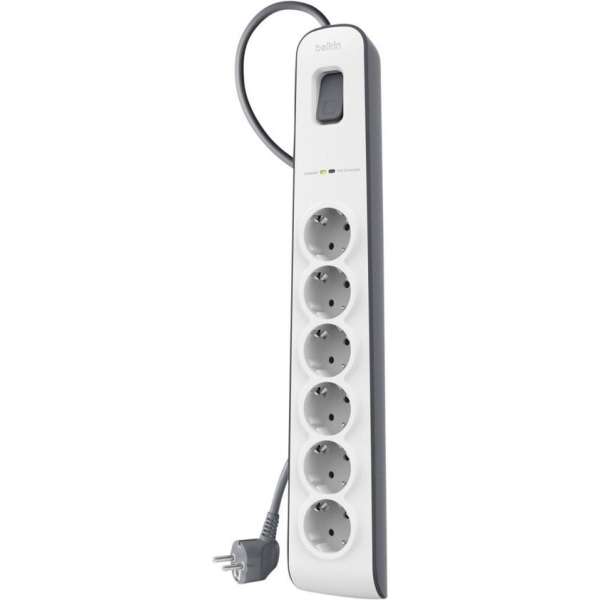 Belkin Stekkerdoos met 6 uitgangen - overspanningsbeveiliging Belkin Stekkerdoos met 6 uitgangen - overspanningsbeveiliging