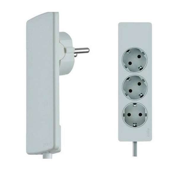 Evoline Plug platte stekker met stekkerdoos - Wit Evoline Plug platte stekker met stekkerdoos - Wit