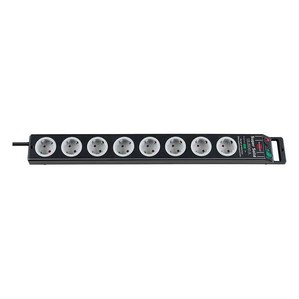 Brennenstuhl Super-Solid stekkerdoos 8 wegs zwart 13.5kA Brennenstuhl Super-Solid stekkerdoos 8 wegs zwart 13.5kA