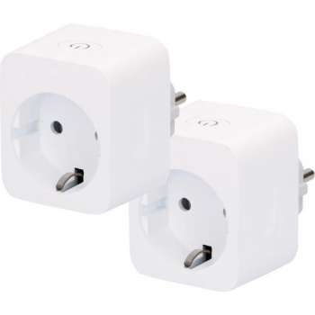 WiFi slimme stekker | Smart plug | Met energiemeter | 16A | Duo-pack