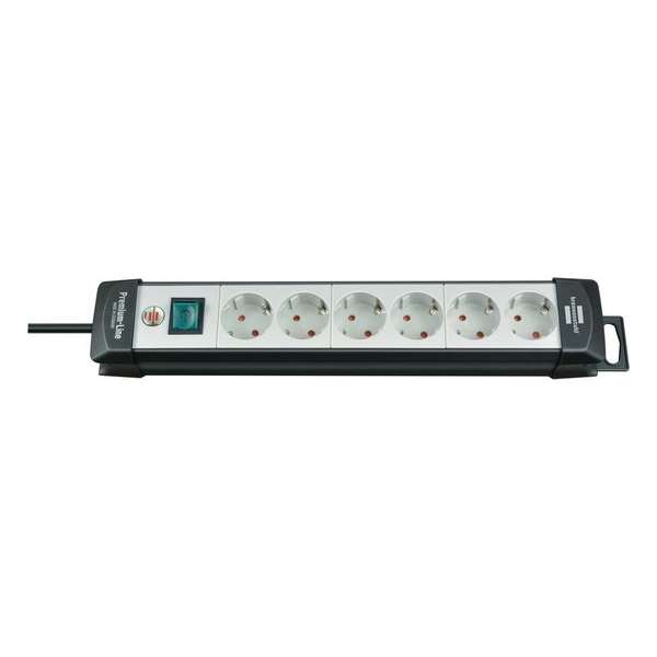 Brennenstuhl Premium-Line stekkerdoos met 6 contacten / grijs/zwart - 5 meter Brennenstuhl Premium-Line stekkerdoos met 6 contacten / grijs/zwart - 5 meter