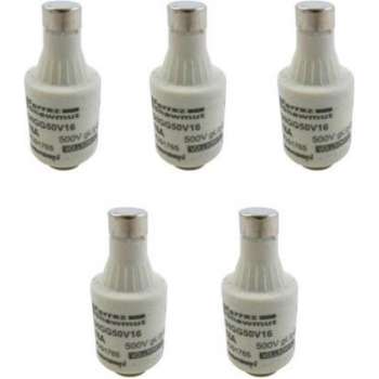 Zekeringen 16A 500V Flink - 3 doosjes a 5st - zekering 16A 500v snel grijs meterkast 16 ampere