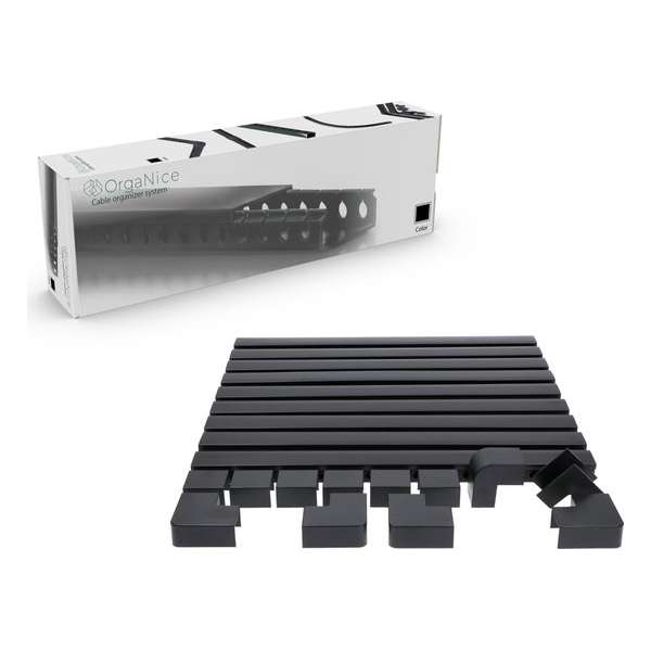 Organice EasyFix Kabelgoten kit - zelfklevende organiser voor bureau & TV - Zwart Organice EasyFix Kabelgoten kit - zelfklevende organiser voor bureau & TV - Zwart