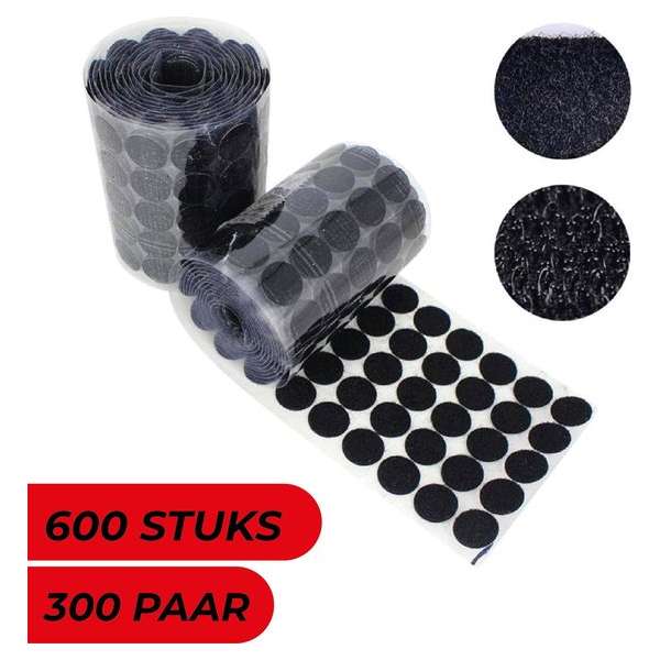 24ME® - 600 Kleine Klittenband Rondjes - 300 paar - 3 Verschillende Maten - 10mm - 15mm - 20mm - Zelfklevend - Met Bewaaretui 24ME® - 600 Kleine Klittenband Rondjes - 300 paar - 3 Verschillende Maten - 10mm - 15mm - 20mm - Zelfklevend - Met Bewaaretui