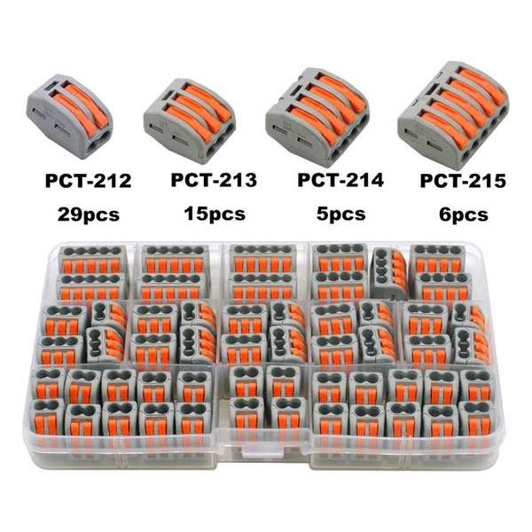 DW4Trading® Assortimentdoos lasklemmen connectors 55 delig 2,3,4 en 5 voudig DW4Trading® Assortimentdoos lasklemmen connectors 55 delig 2,3,4 en 5 voudig