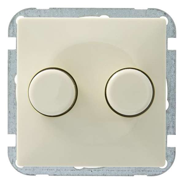 GAMMA duo dimmer - serie Everest - 230 V lampen en halogeen zonder trafo- 2x 50-300 watt - NIET GESCHIKT VOOR LED - creme GAMMA duo dimmer - serie Everest - 230 V lampen en halogeen zonder trafo- 2x 50-300 watt - NIET GESCHIKT VOOR LED - creme