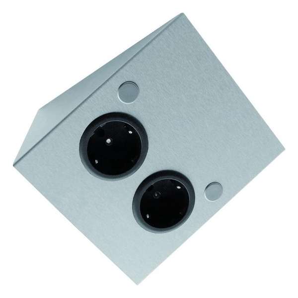 Thebo dubbele contactdoos/stopcontact. RVS Thebo dubbele contactdoos/stopcontact. RVS