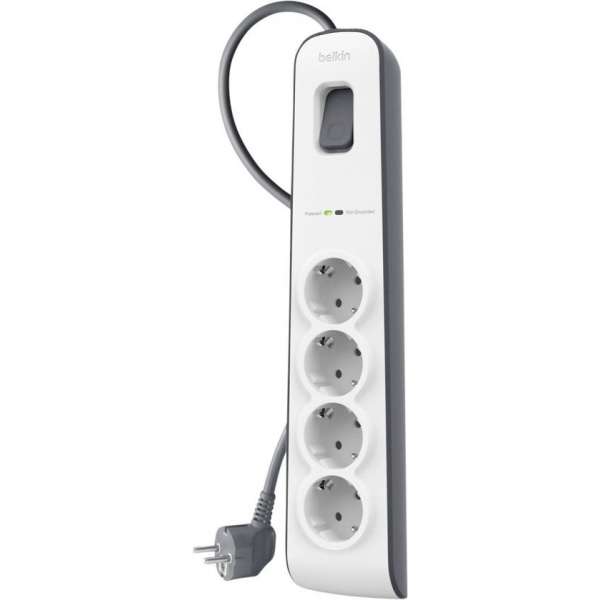 Belkin Stekkerdoos met 4 uitgangen - overspanningsbeveiliging Belkin Stekkerdoos met 4 uitgangen - overspanningsbeveiliging
