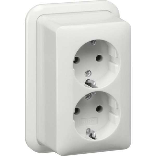 ✅ GIRA opbouw wandcontactdoos dubbel met randaarde zuiver wit (hagelwit) 78011 ✅PROLEDPARTNERS ® ✅ GIRA opbouw wandcontactdoos dubbel met randaarde zuiver wit (hagelwit) 78011 ✅PROLEDPARTNERS ®